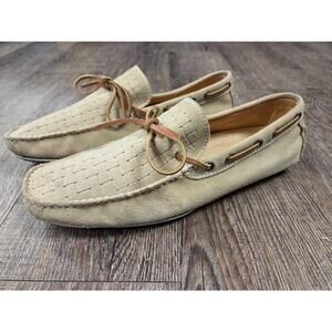 Bacco Bucci Studio Beige Tan Brown Suede Driving Moccasins Shoes Men's Size 8